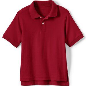 Lands End Kids Polo Shirt Red 100% Cotton Interlock Boys or Girls Polo size XL